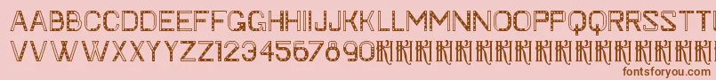 KhFaygt-Schriftart – Braune Schriften auf rosa Hintergrund