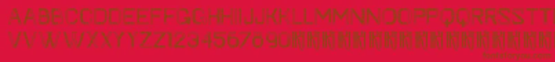 KhFaygt-Schriftart – Braune Schriften auf rotem Hintergrund