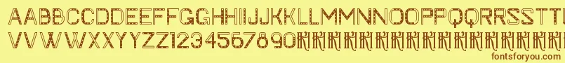 KhFaygt-Schriftart – Braune Schriften auf gelbem Hintergrund
