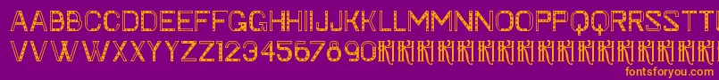 KhFaygt-Schriftart – Orangefarbene Schriften auf violettem Hintergrund
