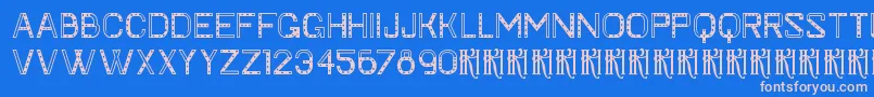 フォントKhFaygt – ピンクの文字、青い背景