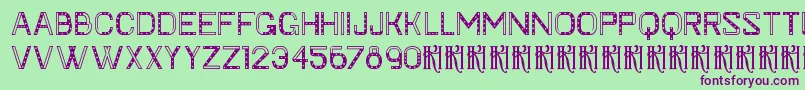 フォントKhFaygt – 緑の背景に紫のフォント