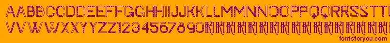 KhFaygt-fontti – violetit fontit oranssilla taustalla