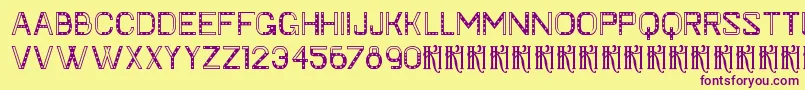 KhFaygt-fontti – violetit fontit keltaisella taustalla