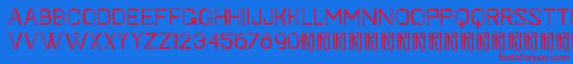 フォントKhFaygt – 赤い文字の青い背景