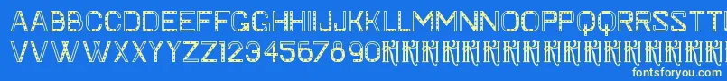 KhFaygt Font – Yellow Fonts on Blue Background