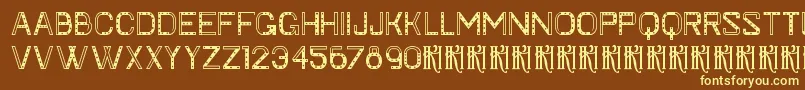 KhFaygt Font – Yellow Fonts on Brown Background