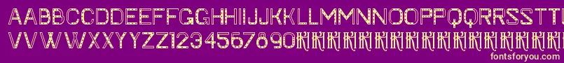 フォントKhFaygt – 紫の背景に黄色のフォント