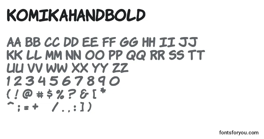 A fonte KomikaHandBold – alfabeto, números, caracteres especiais