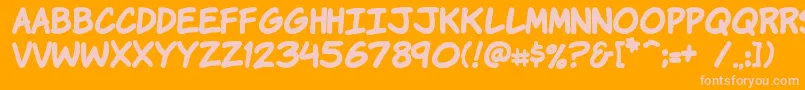 KomikaHandBold Font – Pink Fonts on Orange Background