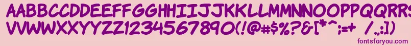 KomikaHandBold Font – Purple Fonts on Pink Background