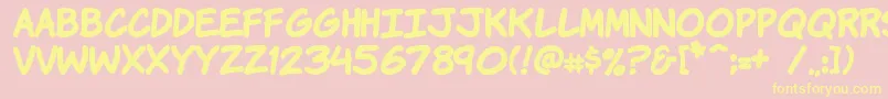 KomikaHandBold Font – Yellow Fonts on Pink Background