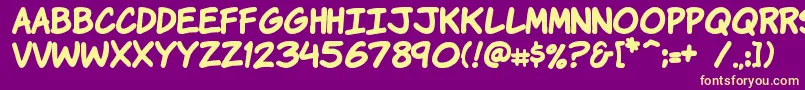 KomikaHandBold Font – Yellow Fonts on Purple Background