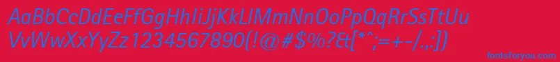 LibreSansSerifSsiItalic Font – Blue Fonts on Red Background