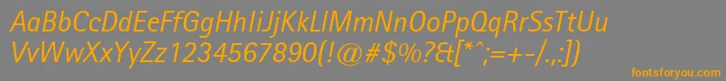 LibreSansSerifSsiItalic Font – Orange Fonts on Gray Background