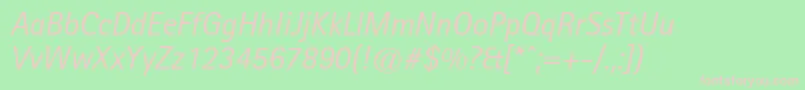 LibreSansSerifSsiItalic Font – Pink Fonts on Green Background