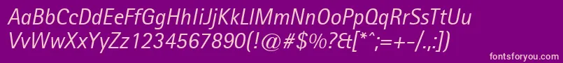 LibreSansSerifSsiItalic Font – Pink Fonts on Purple Background