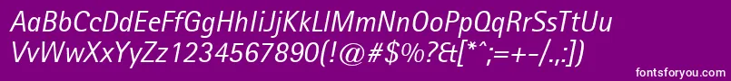 LibreSansSerifSsiItalic Font – White Fonts on Purple Background