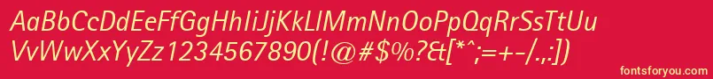LibreSansSerifSsiItalic Font – Yellow Fonts on Red Background