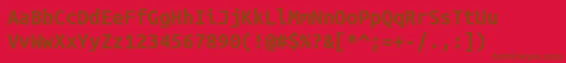 Saiba mais sobre a fonte UbuntuMonoBold Fonte UbuntuMonoBold – fontes marrons em um fundo vermelho