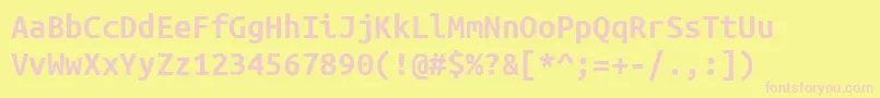 UbuntuMonoBold Font – Pink Fonts on Yellow Background