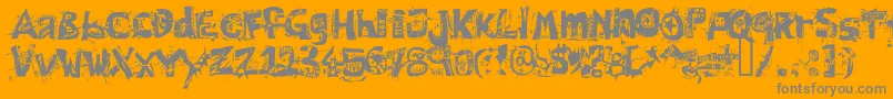 フォントHairOfTheDog – オレンジの背景に灰色の文字