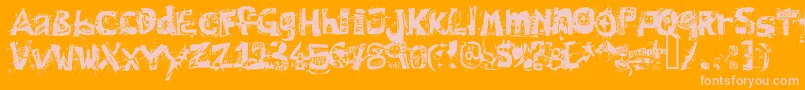 HairOfTheDog-Schriftart – Rosa Schriften auf orangefarbenem Hintergrund