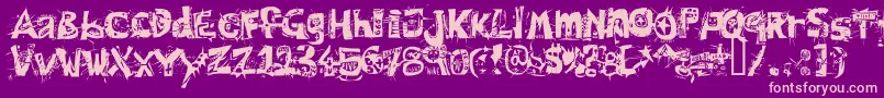 Fonte HairOfTheDog – fontes rosa em um fundo violeta
