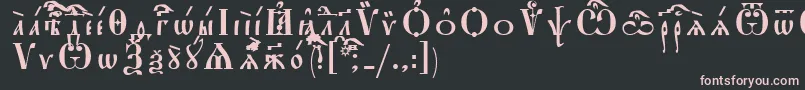 Шрифт StarouspenskayaIeucsSpacedout – розовые шрифты на чёрном фоне