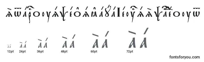 Размеры шрифта StarouspenskayaIeucsSpacedout