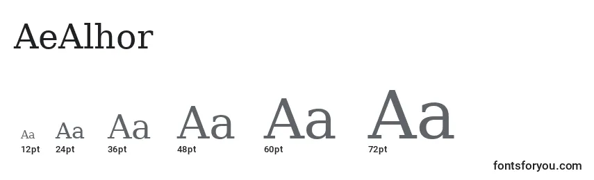 Размеры шрифта AeAlhor
