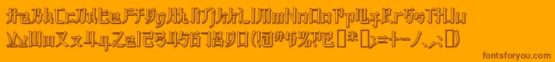 フォントKzbladerunner2 – オレンジの背景に茶色のフォント