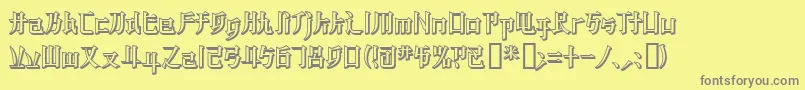 フォントKzbladerunner2 – 黄色の背景に灰色の文字