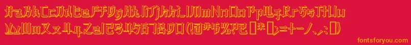 Kzbladerunner2 Font – Orange Fonts on Red Background