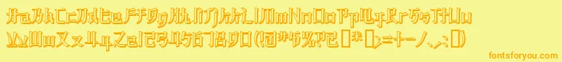 Kzbladerunner2 Font – Orange Fonts on Yellow Background