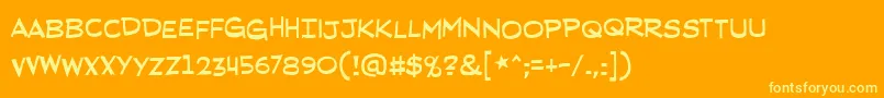 Czcionka RedstatebluestatebbReg – żółte czcionki na pomarańczowym tle