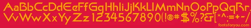 Khan Font – Orange Fonts on Red Background