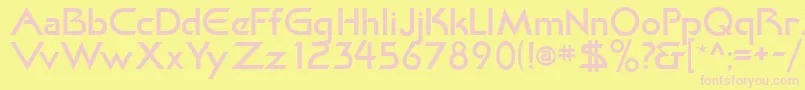 Khan Font – Pink Fonts on Yellow Background