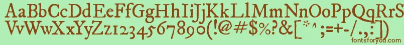 ImFellDwPicaRoman Font – Brown Fonts on Green Background