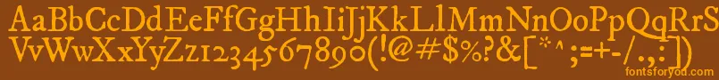 ImFellDwPicaRoman Font – Orange Fonts on Brown Background