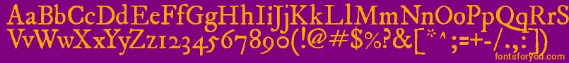 Шрифт ImFellDwPicaRoman – оранжевые шрифты на фиолетовом фоне