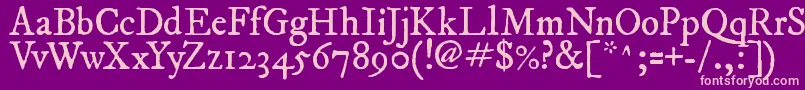 ImFellDwPicaRoman Font – Pink Fonts on Purple Background