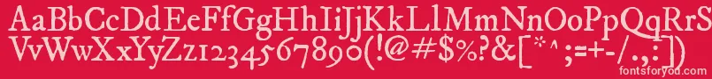 フォントImFellDwPicaRoman – 赤い背景にピンクのフォント