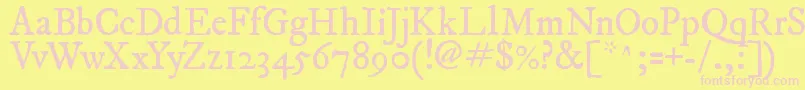 ImFellDwPicaRoman Font – Pink Fonts on Yellow Background