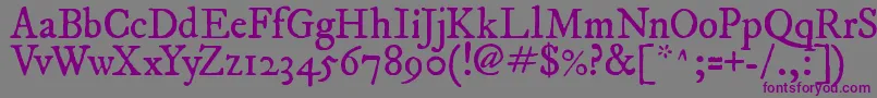 ImFellDwPicaRoman Font – Purple Fonts on Gray Background