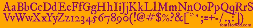 ImFellDwPicaRoman Font – Purple Fonts on Orange Background