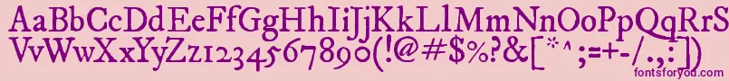 ImFellDwPicaRoman Font – Purple Fonts on Pink Background