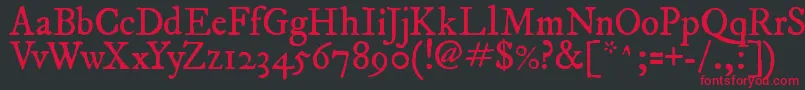 ImFellDwPicaRoman Font – Red Fonts on Black Background
