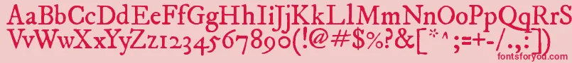 ImFellDwPicaRoman Font – Red Fonts on Pink Background