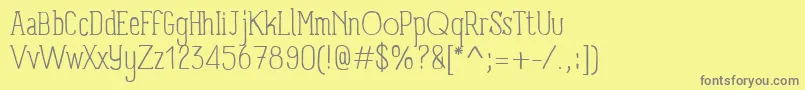 Czcionka PanforteSerifLight – szare czcionki na żółtym tle